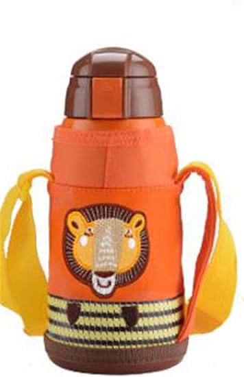 Amazon Co Jp Tukeer チューカー ガールズ チューカー ステンレスボトル 子供用 ウォーターカップ 真空断熱 直飲み 動物柄 ストロー付き プレゼント 450ml 携帯用 オレンジf 服 ファッション小物