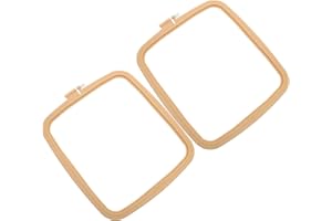 KAILIKETIY 2Pcs Square Plastic Embroidery Hoop Adjustable Cross Stitch Frame for DIY Crafts and Machine Embroidery Projects