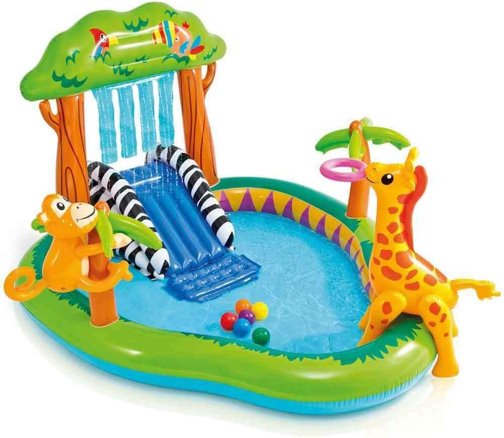 INTEX Aufblasbarer Pool, Kinderpool Spielcentrum Dschungel, 57155NP