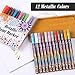 Sunshilor Metallic Paint Pens for Rock Painting, Stone, Wood, Fabric, Canvas, Ceramic, Wine Glass, Black Paper, Scrapbooking, Adult Coloring, 0.7mm Extra Fine Tip Metallic Paint Markers, 12 Colors