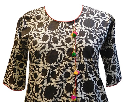 Smsaree Stylish & Designer Premium Quality Ethnic Rayon Kurti For Women (Black)