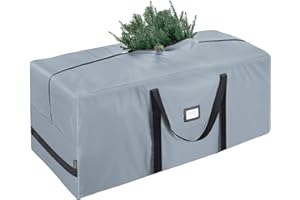 BALEINE 7.5 ft Christmas Tree Storage Bag, Heavy Duty 900D Oxford Fabric with Reinforced Handles and Dual Zippers Wide Opening, Extra Large Storage Container for Trees and Decorations (Grey)