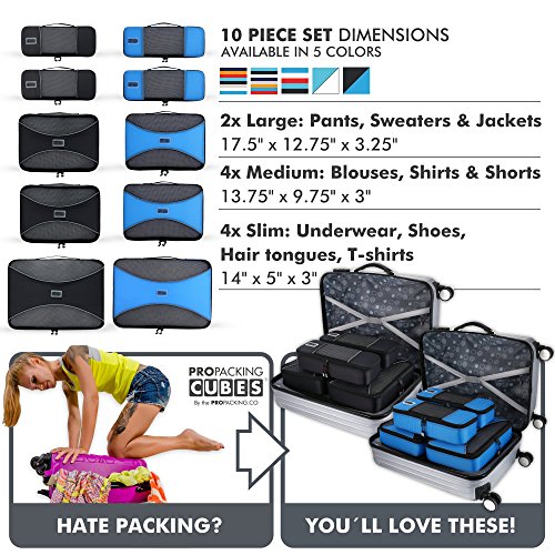pro packing cubes 10 piece