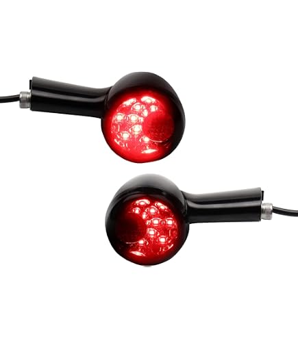 Universal Front LED Turn Signals For Motorcycles - Switchback Bullet Lights, 12V, Smoked Lens, Waterproof - View #3