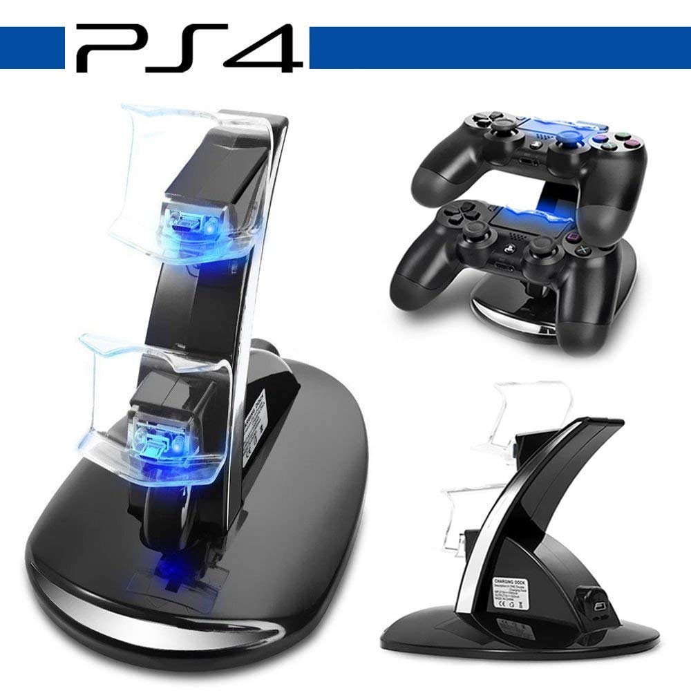 PS4 Dual Controller Caricatore, Likorlove Stazione di Ricarica per PS4, Dual USB Supporto di Carico del Caricatore per Playstation 4 PS4 / PS4 Pro / PS4 Slim Wireless Controller