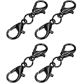 uxcell Bracelet Extender, 4Pcs - Double Lobster Claw Clasps Necklace Extenders, Connector Extension Clasp and Closure for DIY Making Jewelry Chain (25mm/0.98", Electrophoresis Black)