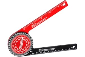 18.5cm/7.3in Miter Saw Protractor, Aluminum Miter Protractor for Inside/Outside Corner Measurement Angle Finder Tool with Pre