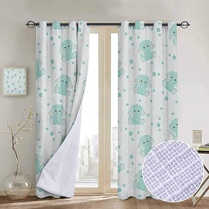 Amazon Com Nuomanan Light Blocking Curtains Elephant Nursery