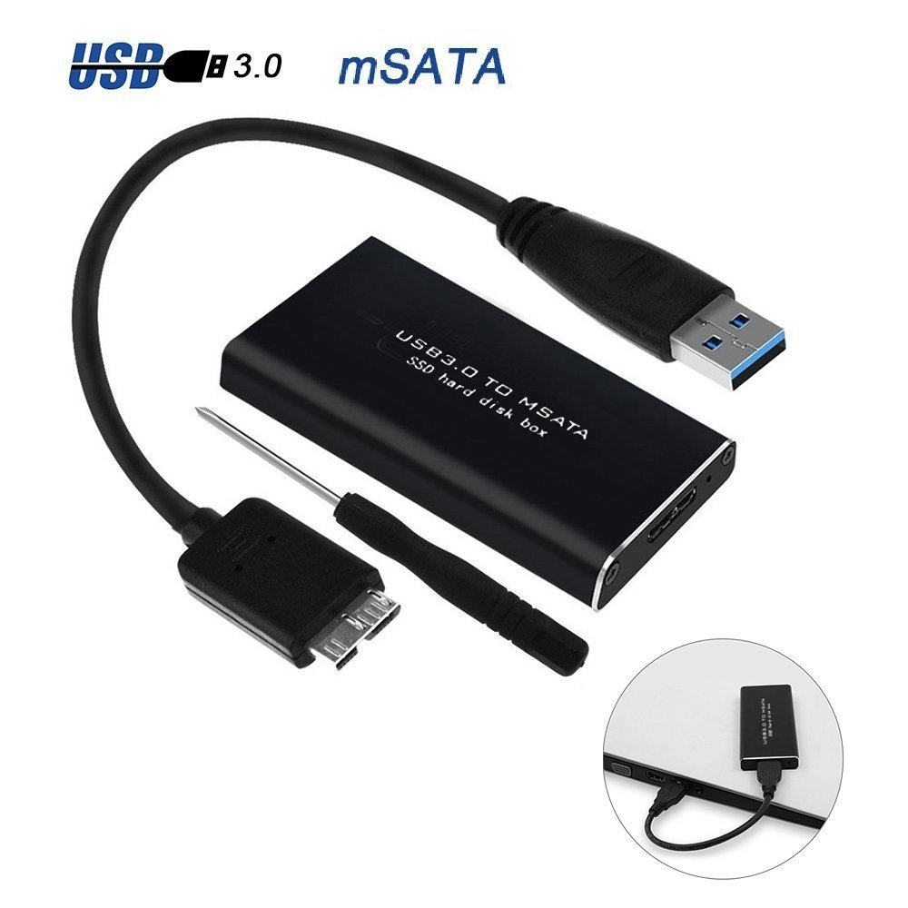 RGBS USB to mSATA 3030mm 3050mm SSD Enclosure Caddy USB 3.0 6Gbps High Speed Support UASP External Converter for Samsung / Sandisk / Kingston / Toshiba m-SATA Solid State Drive