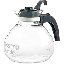 Amazon.com: Borosilicate Glass Stove Top Whistling Tea Kettle - 12 ...
