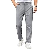 COOFANDY Mens Casual Chino Pants Elastic Waist Lightweight Trousers Classic-Fit Business Dress Pants with Pockets