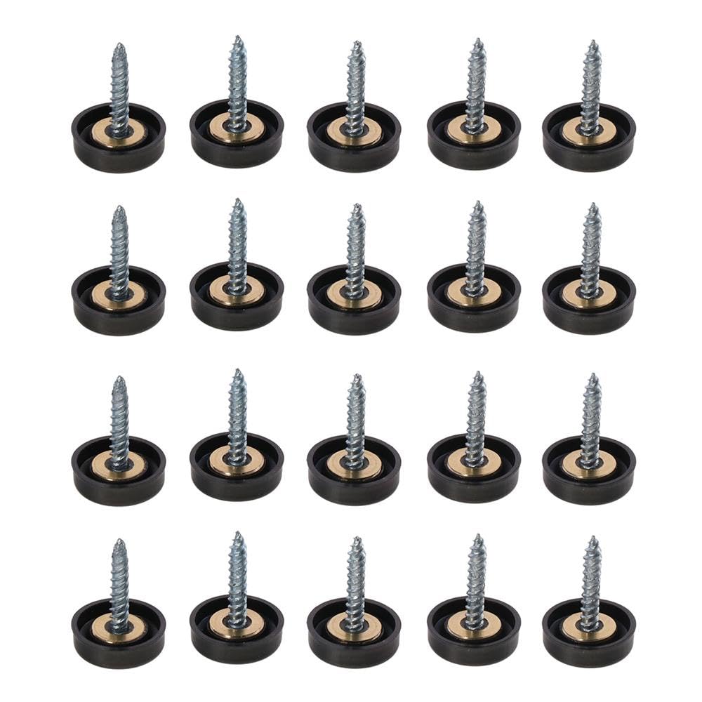 Fudeshe Screw Bolt Sets 20Pcs Stainless Steel Resist Tarnishing 16MM Screw Covers Caps Fasteners Matte Black Mirror Screws Fasteners Sign Shop Facilities