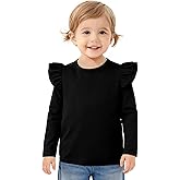 Magic Park 12M-14Y Baby Girl Blouse Toddler Short Long Ruffle T-Shirts Kids Girl Solid Color Tee Casual Tops for Girls