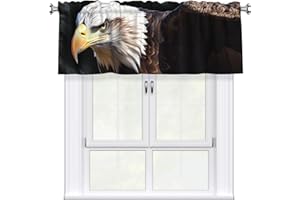 AQRJKHD an Eagle Curtains Valances for Kitchen Windows 54x18 Inch Rod Pocket Window Valance Treatments Half Short Curtain for