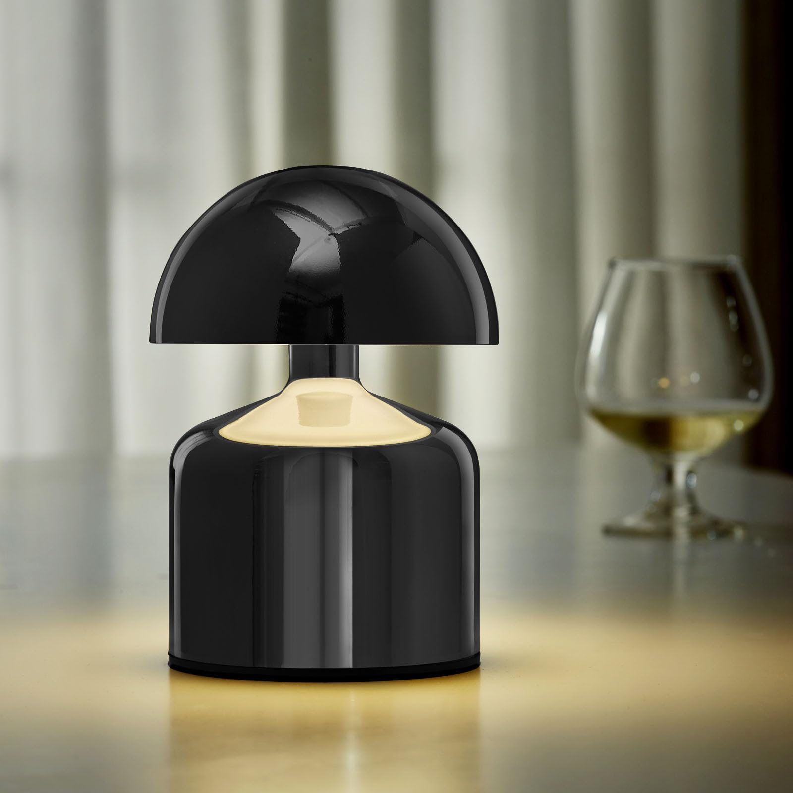 Photo 1 of SAIWEYA Modern Cordless Mushroom Small Table Lamp Touch LED Lamps, 3-Way Dimmable Bedside Nightstand Lamp Mini Rechargeable Night Light for Bedroom, Living Room