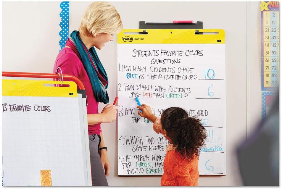 Post-It Self-Stick Easel Pad, 25 x 30 Inches, Unruled, White, 30 Sheets, Pack of 4