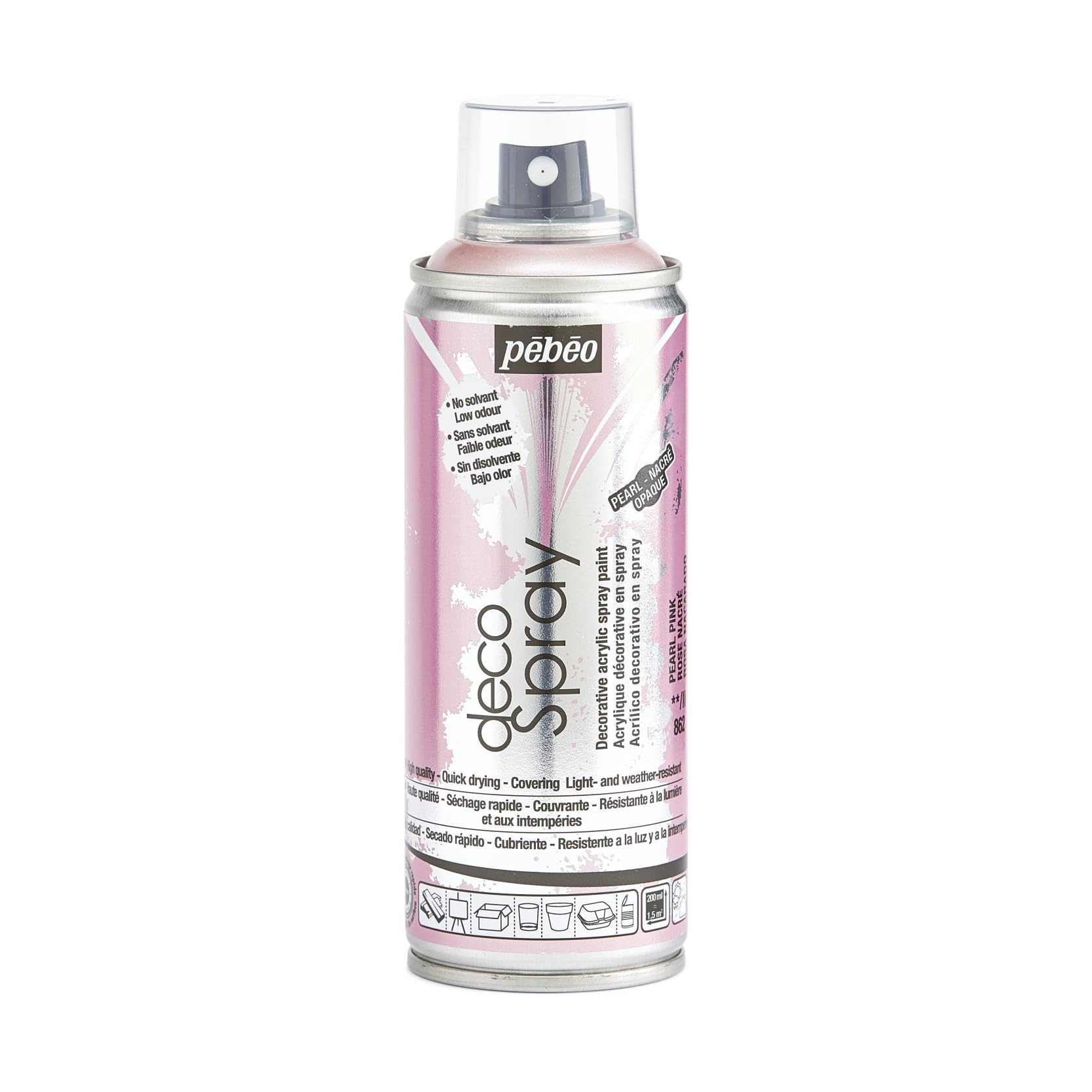 PEBEO 93862 200ml Decospray, Acrylic, Pearl Pink, 16.5 x 5.2 x 5.2 cm
