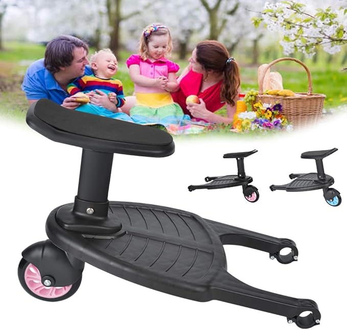 Buggy Board with Seat Standing Board for Buggy Pram Seat Removable and