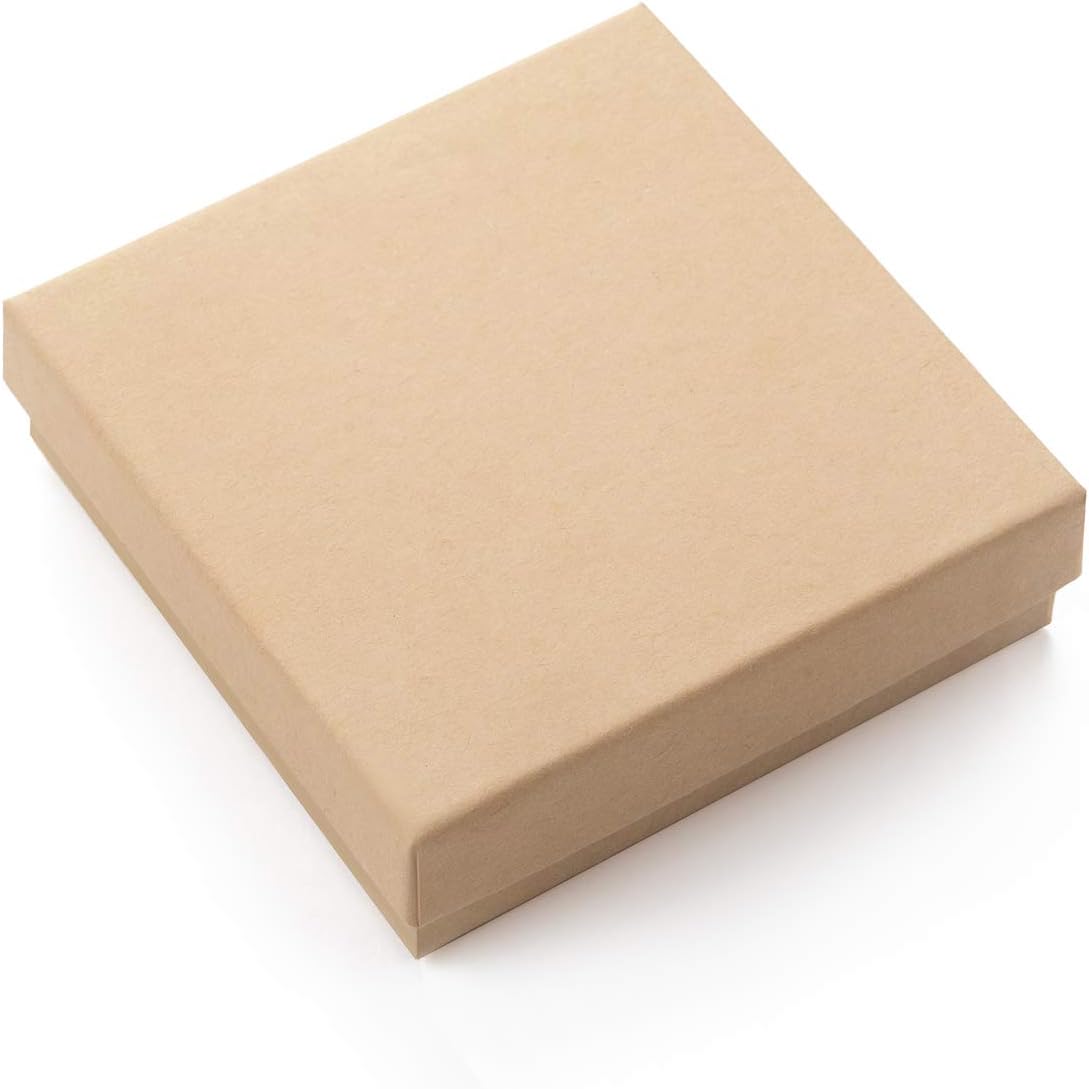 Giftol 20 Pack 3.5x3.5x1 Inch Cardboard Jewelry Boxes,Small Gift Boxes for Jewelry Earrings Necklaces Handmade Bangles Bracelets(Brown): Health & Personal Care