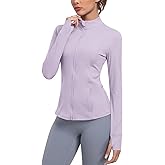 Zyrulix Women's Athletic Full Zip Lightweight Workout Jacket With Pockets Running Yoga Sportwear With Thumb Holes