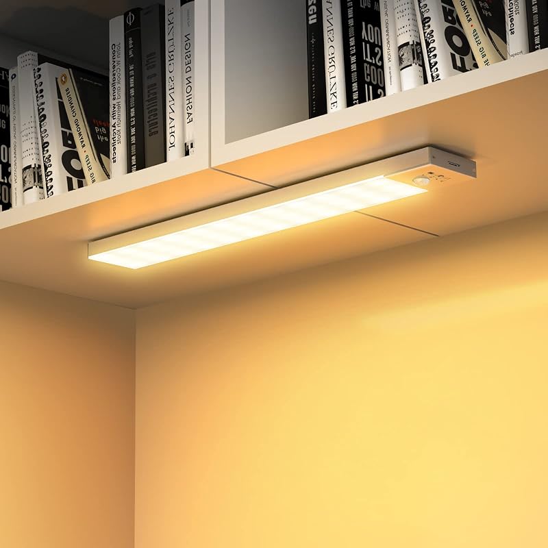 Lampe de Placard avec Détecteur de Mouvement, 36 LED Lampe 3000K USB Sans Fil Veilleuse, Armoire, Escalier, Couloir, Cuisines, Garage, Bord de Lit(2 Pack, 23cm)