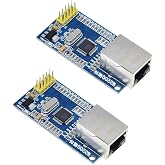 hiBCTR 2-Pack W5500 Ethernet LAN Module, SPI, 3.3V/5V | 8 simultaneous sockets, Wake-on-LAN, 80MHz SPI, 10/100Mbps PHY, compatible with STM32, Arduino