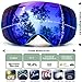 Juli Ski Goggles,Winter Snow Sports Snowboard Goggles with Anti-Fog UV Protection Interchangeable Spherical Dual Lens for Men Women & Youth Snowmobile Skiing Skating Blue