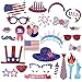 Patriotic 4th of July Photo Booth Props DIY for Independence Day Party Decorations 26-pack by Tinksky