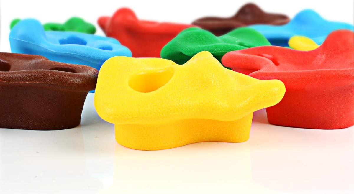 TOPNEW 25 Rock Climbing Holds for Kids and Adults, Large Rock Wall Grips for Indoor and Outdoor Play Set - Build Rock Climbing Wall with 2 Inch Mounting Hardware: Toys & Games