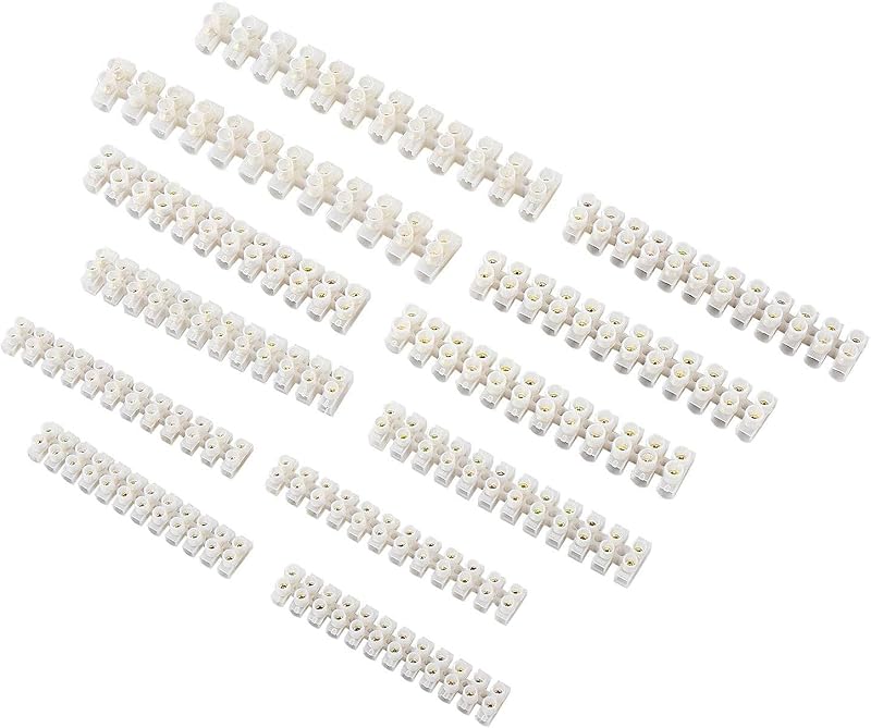 LitOrange 12Pcs Electrical Terminal Blocks 6 Sizes 3-30A Dual Row 12 Position