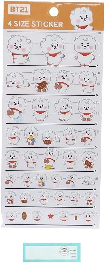 Amazon Bts ステッカー 4サイズ シール 日本製 Bt21 防弾少年団 Rj Line Friends 当店オリジナルロゴ入り名前シール 2点セット ステッカー 名前シール シール ステッカー おもちゃ