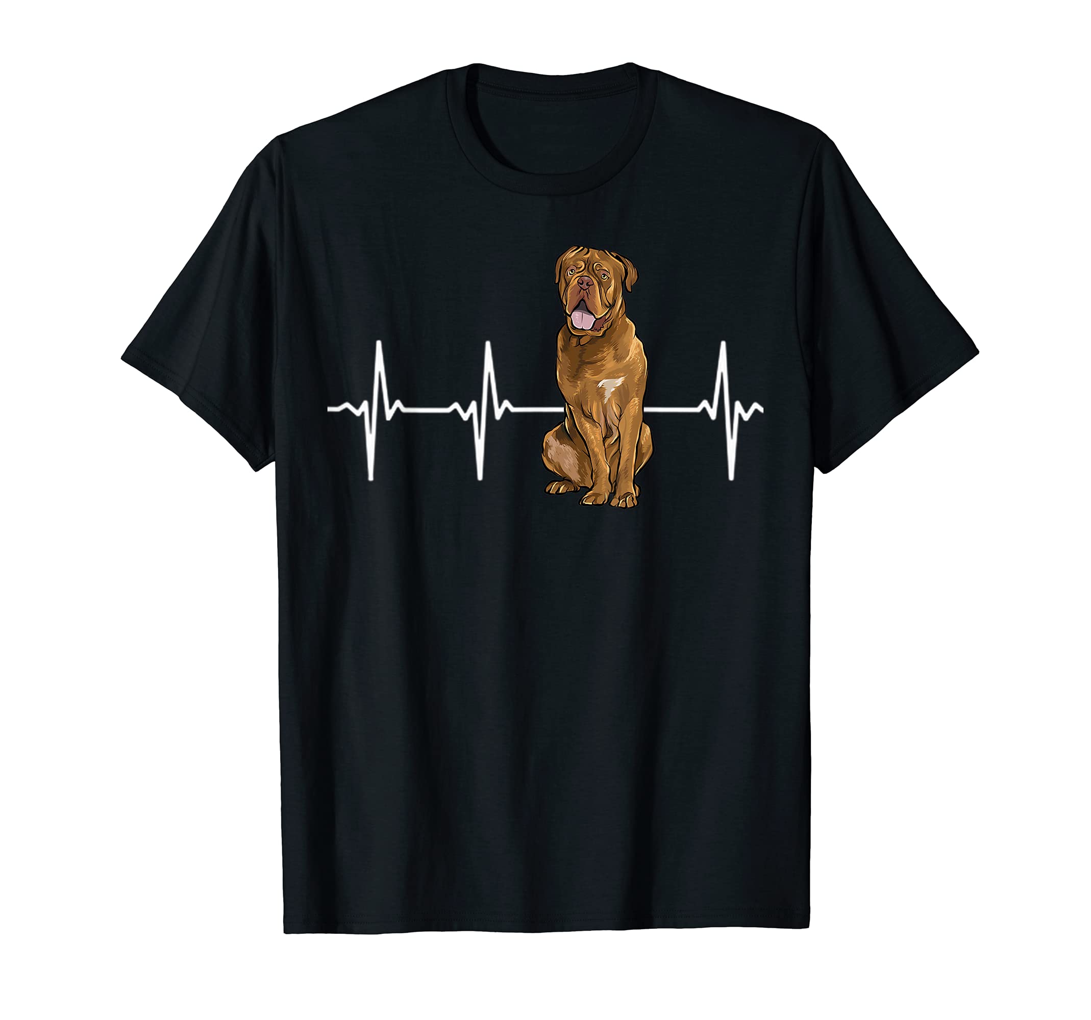 Dogues de Bordeaux Heartbeat Dog Lover T-Shirt