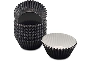 Bakehope Black Cupcake Liners 160-count, Standard Wrappers Muffin Foil Baking Cups for Bakery & Home Use