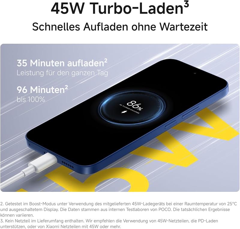Poco C95 Pro, Smartphone 8+256 GB, Schwarz, 7500mAh Akku, 45W Laden