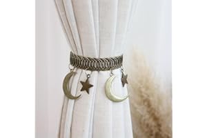 Star & Moon Metal Curtain Tieback Zinc Alloy - Vintage Elegant Home Decor for Living Room Bedroom Study