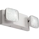 GZRUIYANG Emergency Lights with Battery Backup, LED Commercial Emergency Lighting Fixtures Two Head Adjustable, UL 924 Certified, Hardwired Emergency Exit Light for Business - 1 Pack(White)