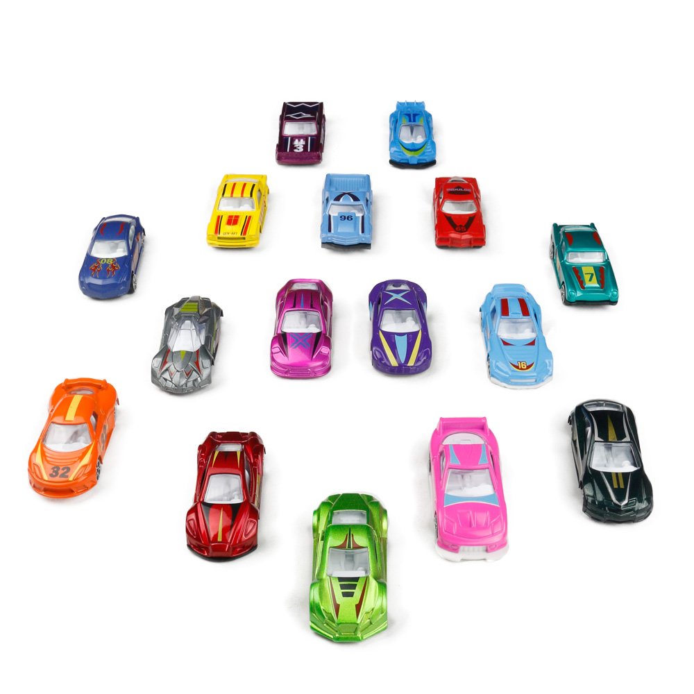 Metall Spielzeugauto Set 16PCS Modellautos 1:64 Fahrzeugmodell für Kinder Alter 3 4 5