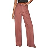 Sidefeel Women's Wide Leg Jeans High Waisted Stretchy Baggy Front Seam Denim Pants