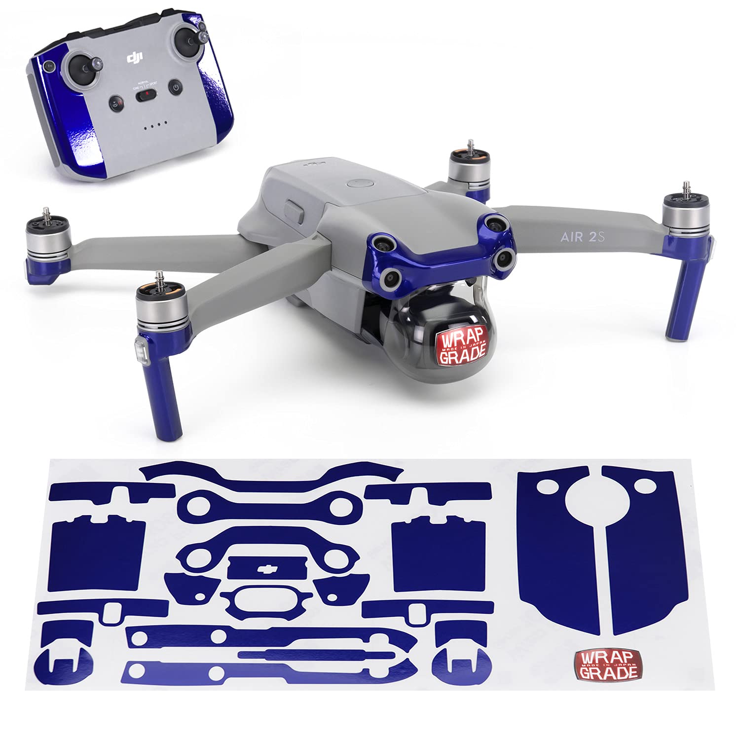 Wrapgrade Skin Compatible with DJI Air 2S | Accent Color A (STRATOSPHERE BLUE)