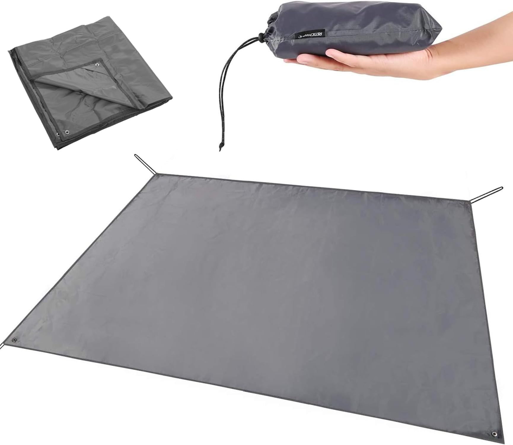 REDCAMP 210x210cm Large Waterproof Ground Sheet, Universal Heavy Duty Underlay Under Tent Tarp, Breathable Lightweight Compact Tent Footprint for Camping Hiking Outdoor
