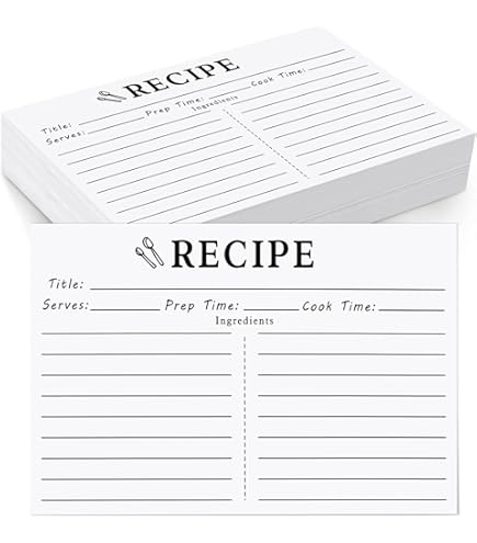 Amazon.com: Clear 3x5 Inch Recipe Card Cover,Index Card Sleeve,100 Pack Recipe  Card Protector (3x5 Inches) : Home & Kitchen