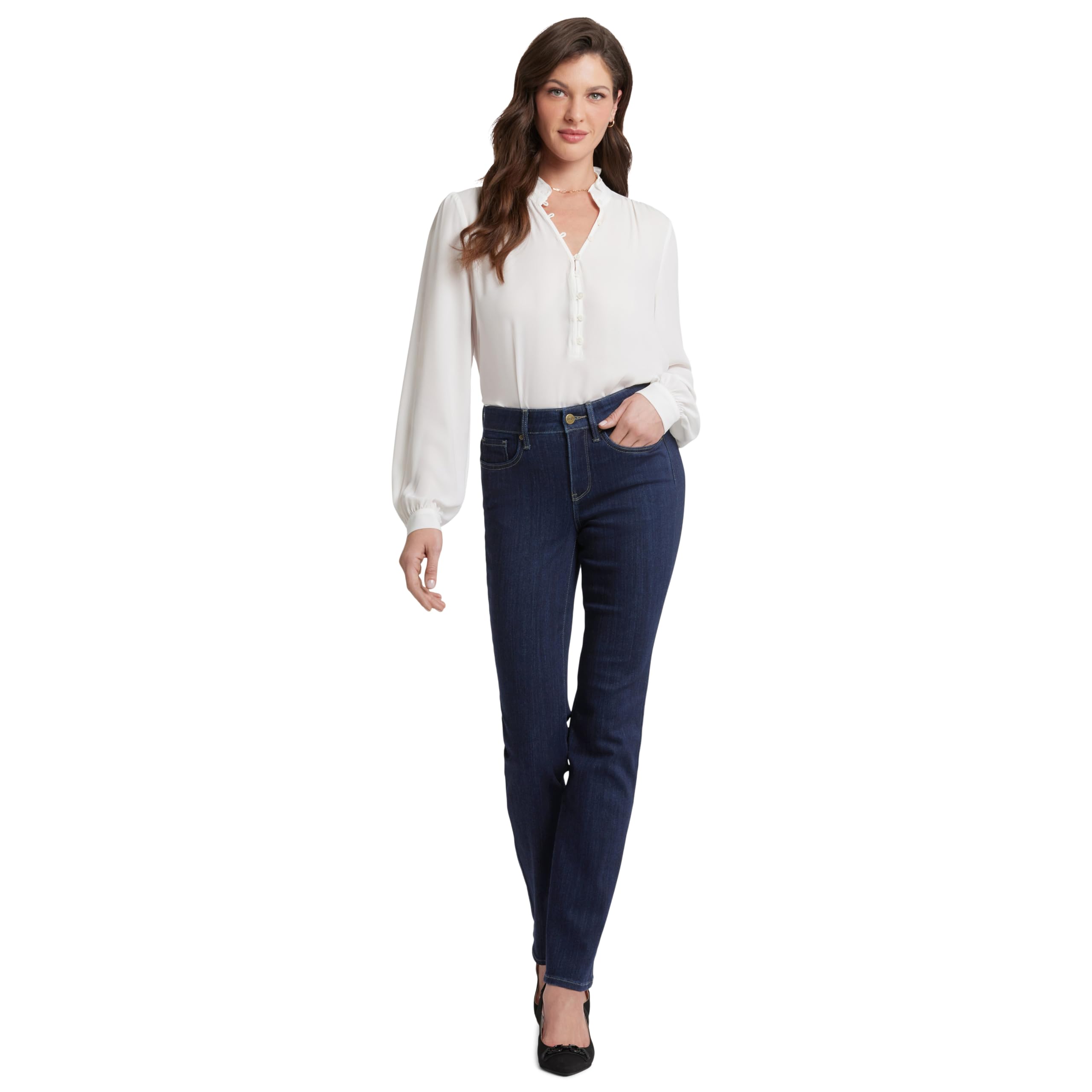 NYDJ Women’s Marilyn Straight Leg Jeans in Sure Stretch Denim, MABEL, 12