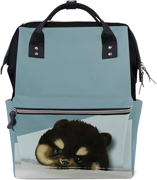 Large Backpack Purse Cute Puppy Dog College Designer Bookbag Travel Bag