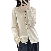 RUCPUW 100% Merino Wool Cardigan Sweaters Women's Female Fall Winter Warm Knitted Hooded Long Sleeves(WQ019)