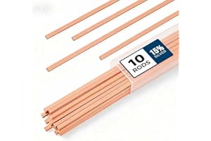 10 Pcs Brazing Rods AWS BCup-5 15% Silver Solder Phos Copper Brazing Alloys Flat Welding Rods Industry 0.050"x1/8"x10" for Ai