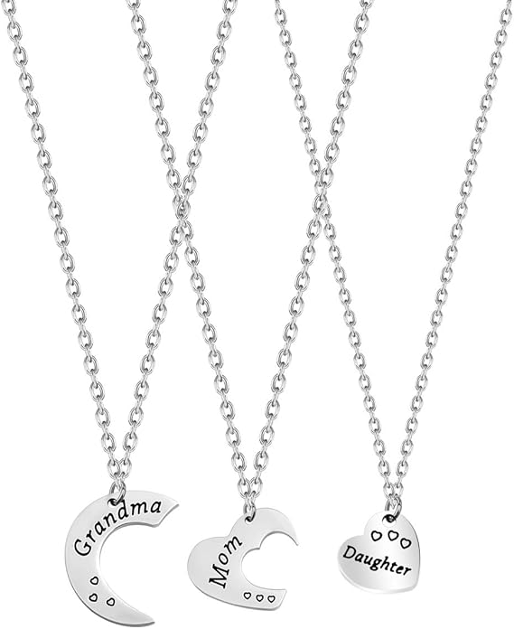 grandmother mother daughter necklace set