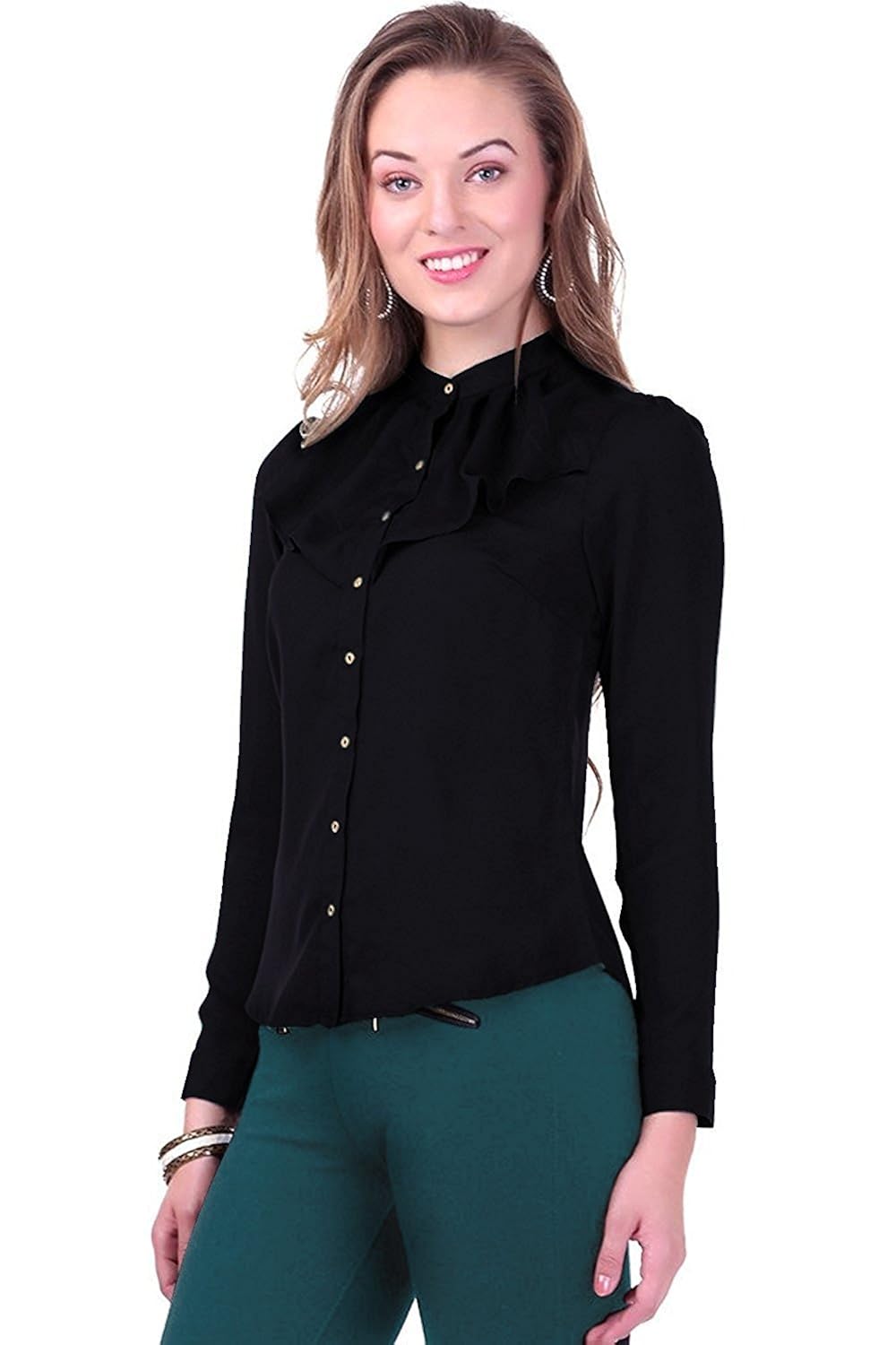 dhruvi trendz women's diamond crepe shirt (latest top for women, white)