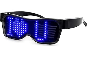 Leadleds Customizable Bluetooth LED Glasses for Raves, Festivals, Fun, Parties, Sports, Costumes, EDM, Flashing