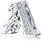 MEETCCY 925 Sterling Silver Reflexions Bracelet for Women Mesh Bracelet Clip Beads Safe Chain.Birthday Christmas for Friends Mothers Wife (Letter A Charm)