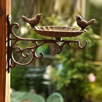 Sungmor Heavy Duty Cast Iron Wall Mounted Bird Feeder Garden